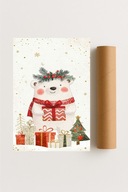 Plakat bez ramy 30x40cm Niedźwiedzi Prezent miś miłość serce obraz święta