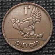 *IRLANDIA [0643]*1 pens 1942r. Republika Irlandii Harfa Ptak Kura (Éire)