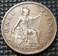 *WIELKA BRYTANIA [1087] *HALF PENNY 1931 George V