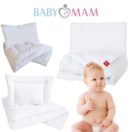 KOMPLET POŚCIELI BABYMAM BIAŁY 120X90 CM KOŁDRA + PODUSZKA HIPOALERGICZNE