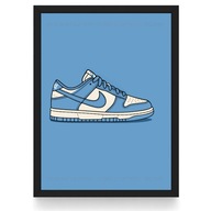 Plakat Nike Dunk "University Blue" /Illustrated/ (Czarna/Biała Ramka)