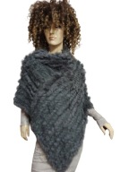 C K N PONCZO futro królika