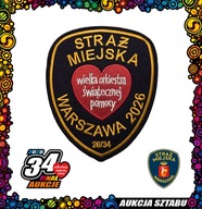 26 Naszywka Straży Miejskiej m.st. Warszawy i czerwone serce – symbol WOŚP