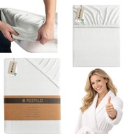 RESTILO PRZEŚCIERADŁO Z GUMKĄ 100% BAWEŁNIANE CZESANE 160x200 BIAŁE