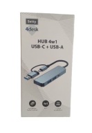 HUB USB SETTY GSM188079 4 PORTY USB_C + USB_A USB 3.0 METALOWY
