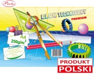 Blok techniczny A4 biały 250g 10 kartek Protos