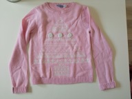 Pepperts dziecięcy sweterek przez głowę świecące guziczki r 134/140