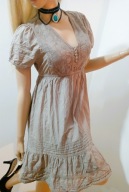 K_a_p_p_A_h_l beżowo- popielata bawełniana sukienka tunika bufki 40/L