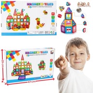 KLOCKI MAGNETYCZNE KONSTRUKCYJNE 3D EDUKACYJNE UKŁADANKA 106 el DLA DZIECI