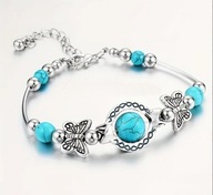 BRANSOLETKA MOTYLKI NATURALNY TURKUS