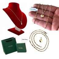 NASZYJNIK ZŁOTY POZŁACANY SERCE DAMSKI PREZENT NA DZIEŃ BABCI SERDUSZKO