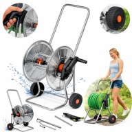 WÓZEK NA WĄŻ OGRODOWY ZWIJACZ BĘBEN 50M NA KÓŁKACH DO OGRODU DOMU