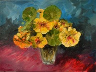 Nasturcje" obraz olejny na płótnie 30x40cm , oryginał Garncarek Al,,,