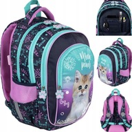 PLECAK SZKOLNY TORNISTER DLA DZIEWCZYNKI KOT KOTEK KLASA 1 2 3