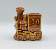 PRL stara figurka pojemniczek LOKOMOTYWA kole. 1z3