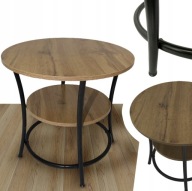 STOLIK KAWOWY SALONU OKRĄGŁY RUSTYKALNY INDUSTRIALNY LOFT SK100D DĄB FI 56