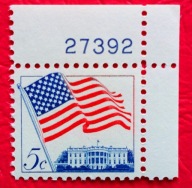 USA 1963 flaga nad Białym Domem z numerem czyste**