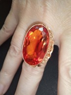 pierścionek olbrzym, złoto 585, efekt WOW, cudny, PRL