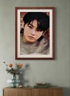 Jungkook z BTS, obraz wyhaftowany ręcznie krzyżykiem, kpop, fanart