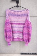 Sweter ręcznie robiony Alpaca, Jedwab Oversize Uniwersalny balonowy rękaw