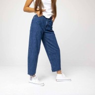 Levi's BALLOON LEG szerokie granatowe jeansy damskie wysoki stan wide 25