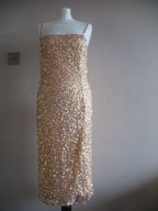 FRENCH CONNECTION SUKIENKA NUDE CEKINOWA 38