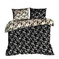 Pościel kora lux 200x200 + 2x70x80 2x40x40 guzik K 246 DUO Esprit brąz/ecru