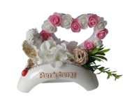 Stroiki Na Cmentarz – Anioł Z Sercem Róże Biel - Róż