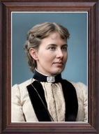 Obraz Zofia Kowalewska portret w drewnianej ramie ze szkłem