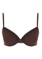 Śliczny biustonosz Peacocks UK 40E EUR 90E Chocolate Brown Lace T-Shirt Bra