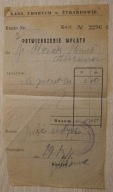 KASA CHORYCH w ŻYRARDOWIE, POTWIERDZENIE WPŁATY - MSZCZONÓW, 1934 rok