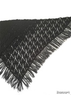 Ręcznie robiona dziana chusta z acrylu-kolor czarny