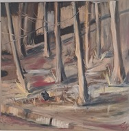 Obraz olejny ręcznie malowany Gawrony 2 40x40