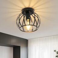 Lampa sufitowa loft E27 czarna metalowa plafon retro vintage