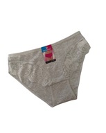 Majtki damskie bawełniane Figi koronka M szare