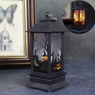 Latarnia na Halloween LED wzór czarownicy lampka nocna symulowane światło