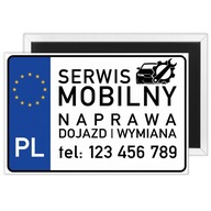 WIZYTÓWKA MAGNES TABLICA REJESTRACYJNA "SERWIS MOBILNY" KONTAKT REKLAMA