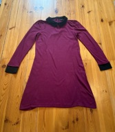 Definitions burgundowa sukienka dzianinowa mini 38