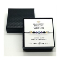 Bransoletka Znaki Zodiaku WODNIK Kamienie Szafir Cytryn Ametyst Akwamaryn