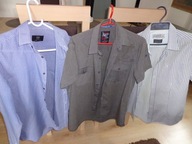 KOSZULE MĘSKIE ZESTAW 3 SZTUK KRÓTKI I DŁUGI RĘKAW