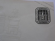 Niemcy - Hamburg - cyfra w tle godło - Ck. Mi. U 8 czysta Nowodruk z 1871 r