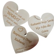 Zawieszka serce do auta drewno z grawerem, prezent dla kierowcy