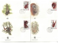 7-FDC50-Indonezja, WWF -Orangutany,1989r