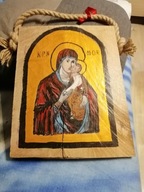 Obraz malowany na drewnie