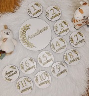 DREWNIANE TABLICZKI KARTY 3D DO ZDJĘĆ DZIECKA ZESTAW + IMIE