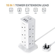Listwa zasilająca TESSAN Tower 10 m z gniazdami USB-A. (13)