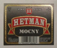 STARA ETYKIETA PIWO JASNE HETMAN MOCNY BROWAR KRASNYSTAW