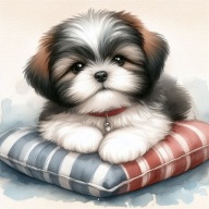 PANEL z nadrukiem na torbę, tkanina wodoodporna 45/45cm shih tzu