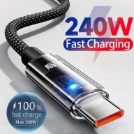 SZYBKI KABEL USB-C / USB-C TYPU C 240W 6A SZYBKIE ŁADOWANIE 1,5M