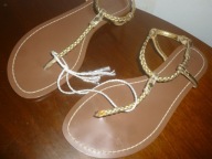 SANDAŁKI-BUTY-RALPH  LAUREN-R-39-WKŁ-25CM-SKÓRA NAT-NOWE.